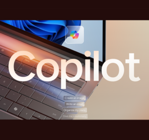 laptop in the background with Copilot written across