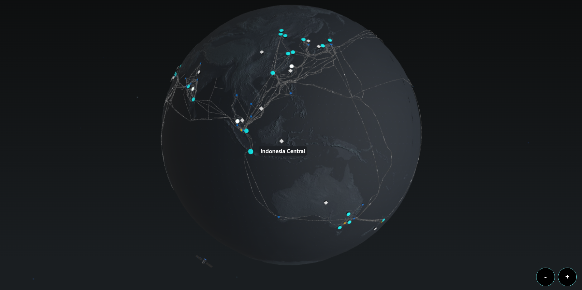 Globe with dots on Microsoft cloud region