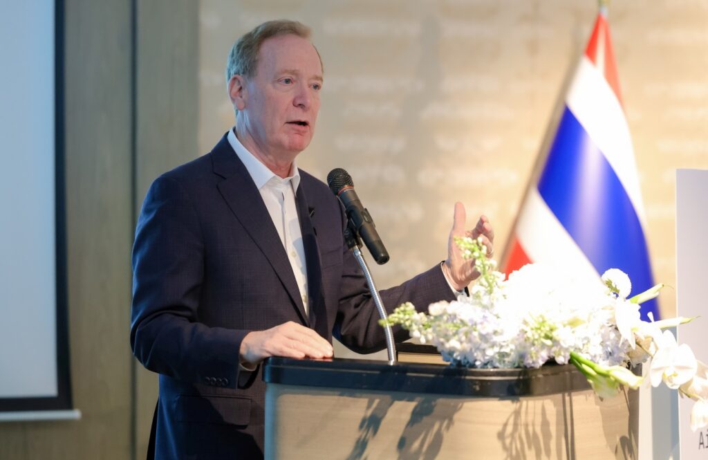 Microsoft Vice Chair and President Brad Smith in Thailand after the company announced a new AI and cloud investment.